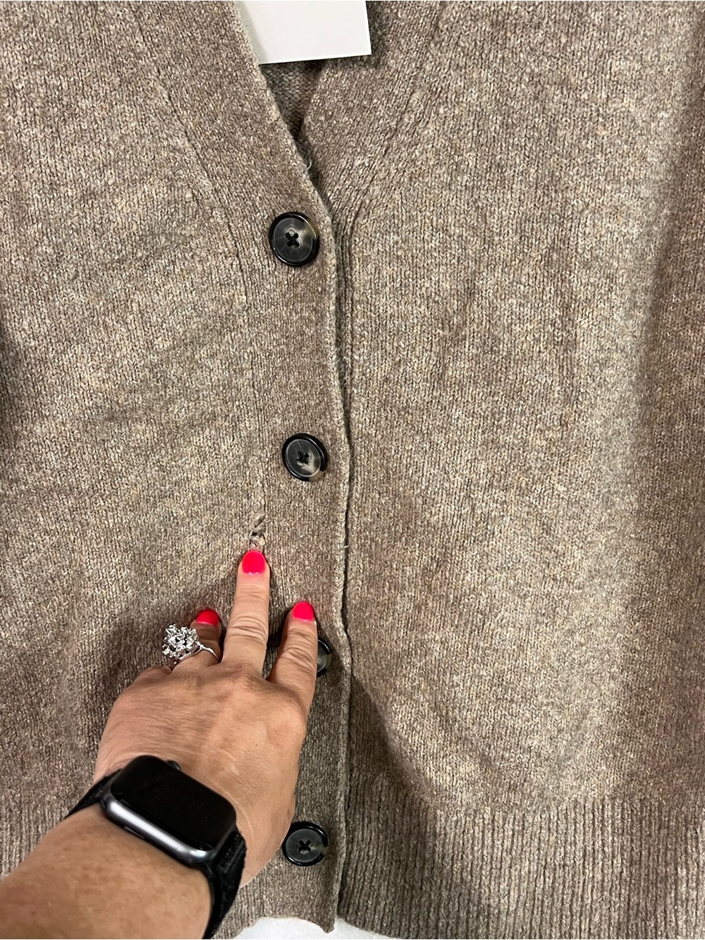 Everlane Heather Taupe The Cocoon Cardigan Plush Cotton Wool Alpaca Blend M NWT - Picture 10 of 16